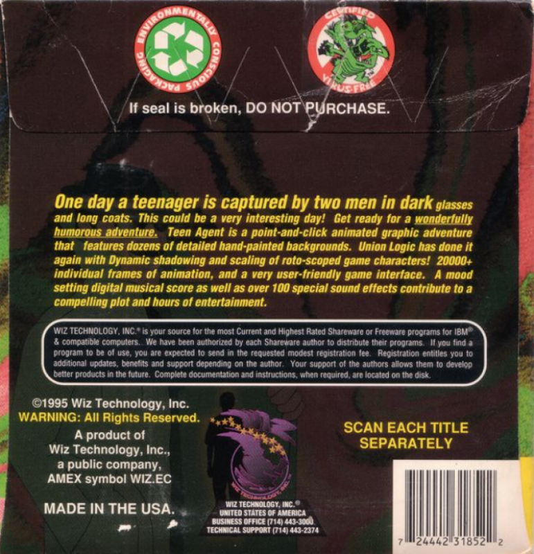 Teenagent — box-2D-back (US)