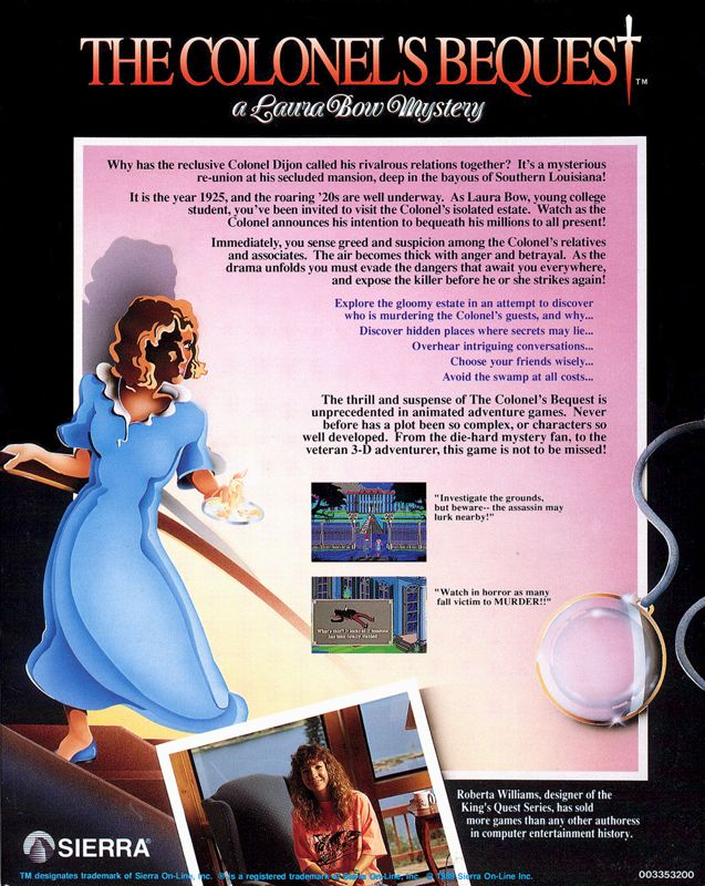 Colonel's Bequest, The — box-2D-back (US)