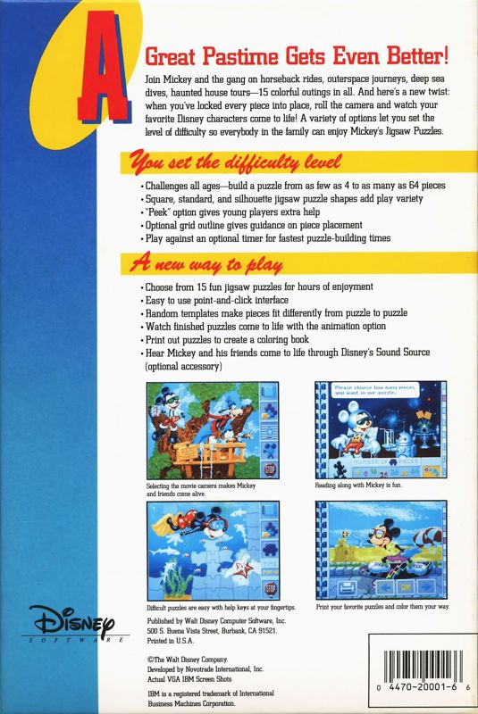 Mickey's Jigsaw Puzzles — box-2D-back (US)