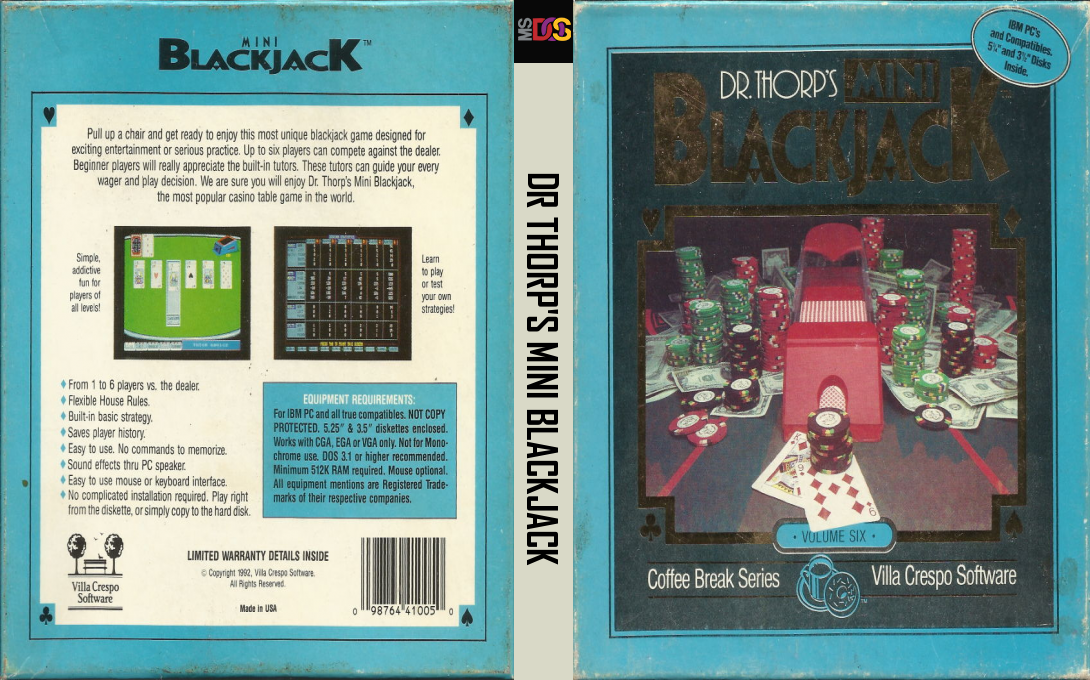Dr Thorp's Mini Blackjack — box-texture (US)