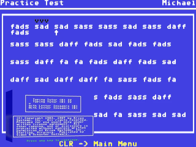 Typing Tutor IV — mixrbv2 (WOR)