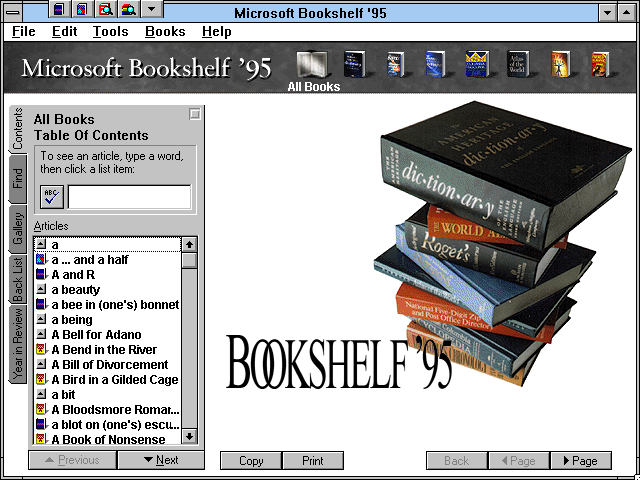 Microsoft Bookshelf '95 — sstitle (WOR)