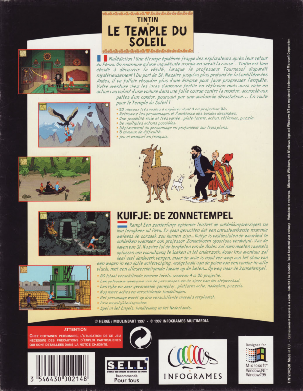 Adventures Of Tintin, The - Prisoners Of The Sun — box-2D-back (EU)