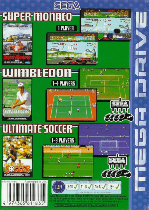 Sega Sports 1 — box-2D-back (EU)