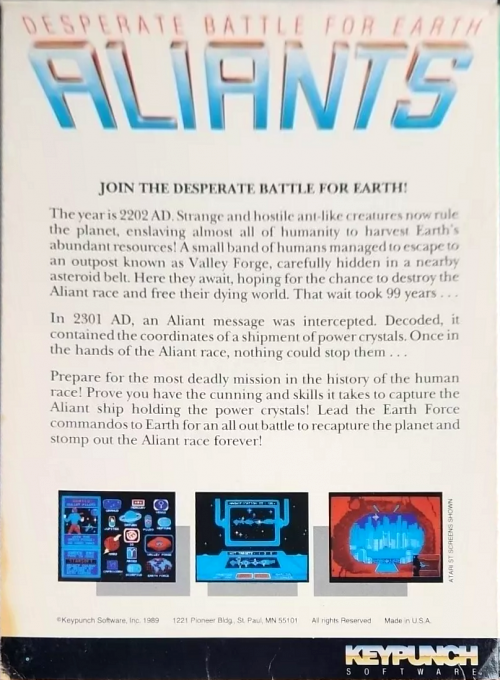 Aliants - The Desperate Battle For Earth — box-2D-back (US)