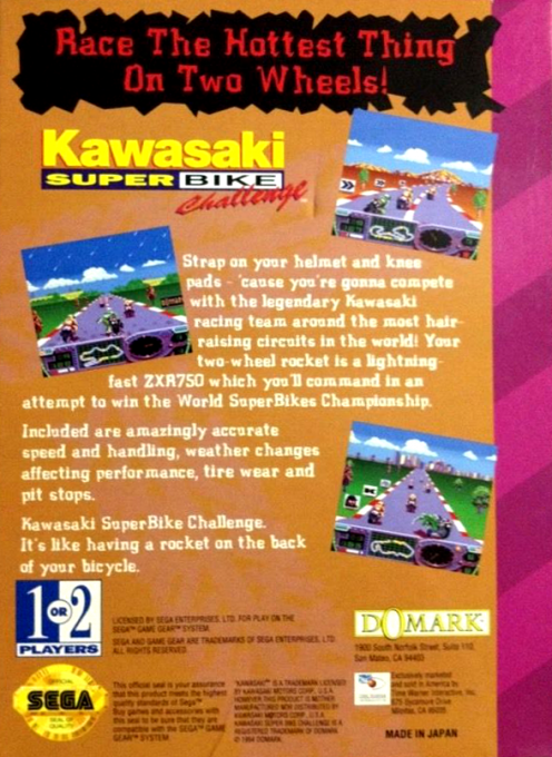 Kawasaki Superbike Challenge — box-2D-back (US)
