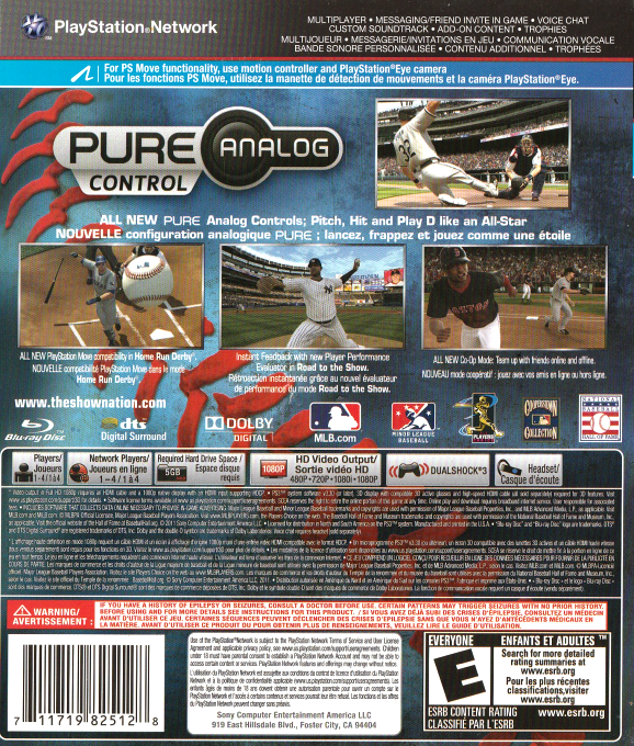 MLB 11 - The Show — box-2D-back (CA)