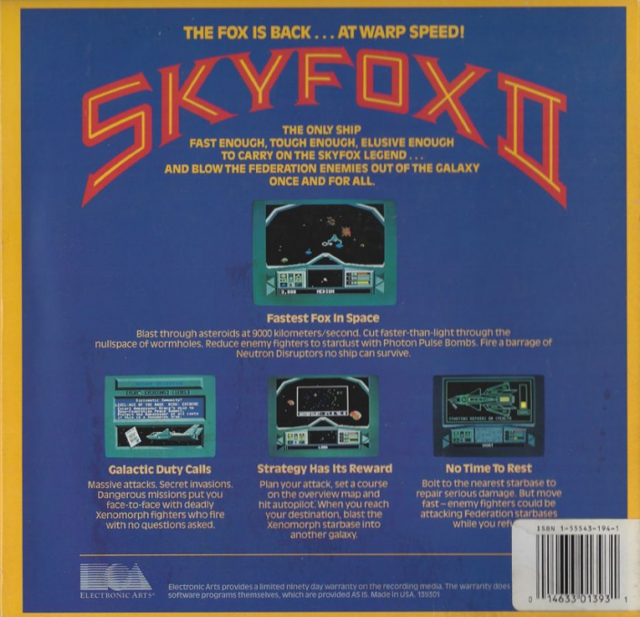 Skyfox 2 - The Cygnus Conflict — box-2D-back (US)