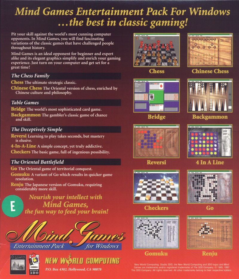 Mind Games Entertainment Pack for Windows — box-2D-back (WOR)