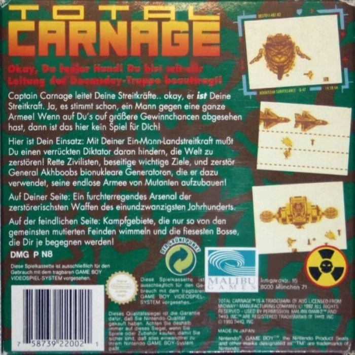 Total Carnage — box-2D-back (DE)