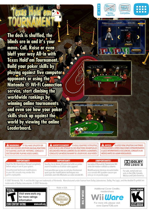 Texas Hold'em Tournament — box-2D-back (US)