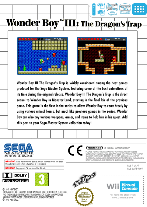 Wonder Boy 3: The Dragon's Trap — box-2D-back (EU)