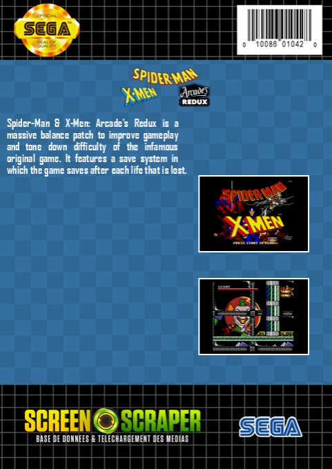 Spider-Man : X-Men - Arcade's Redux — box-2D-back (SS)