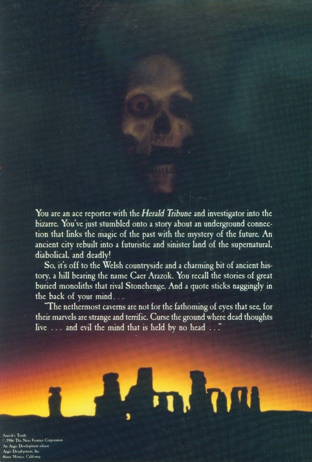 Arazok's Tomb — box-2D-back (WOR)