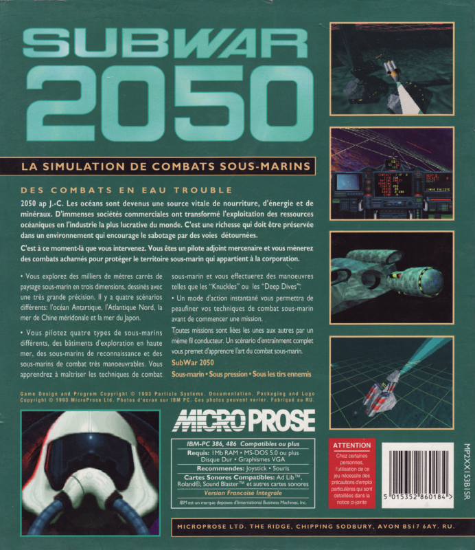 Subwar 2050 - CD-ROM — box-2D-back (FR)