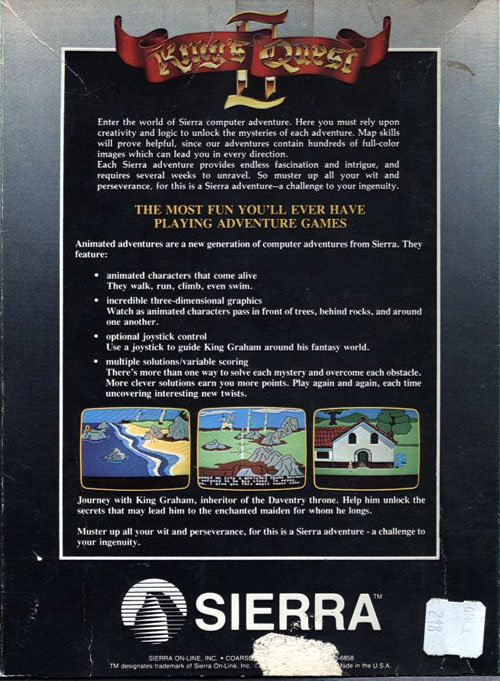 King's Quest 2 - Romancing The Throne — box-2D-back (EU)