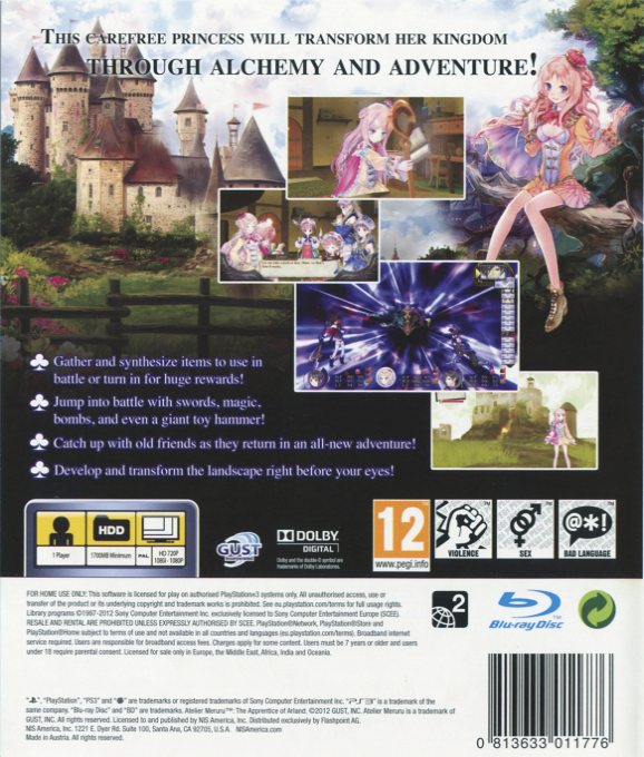 Atelier Meruru - The Apprentice of Arland — box-2D-back (EU)