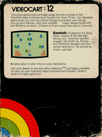 Videocart-12 - Baseball — box-2D-back (SE)