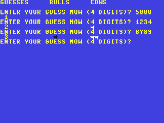 Bulls and Cows — ss (WOR)