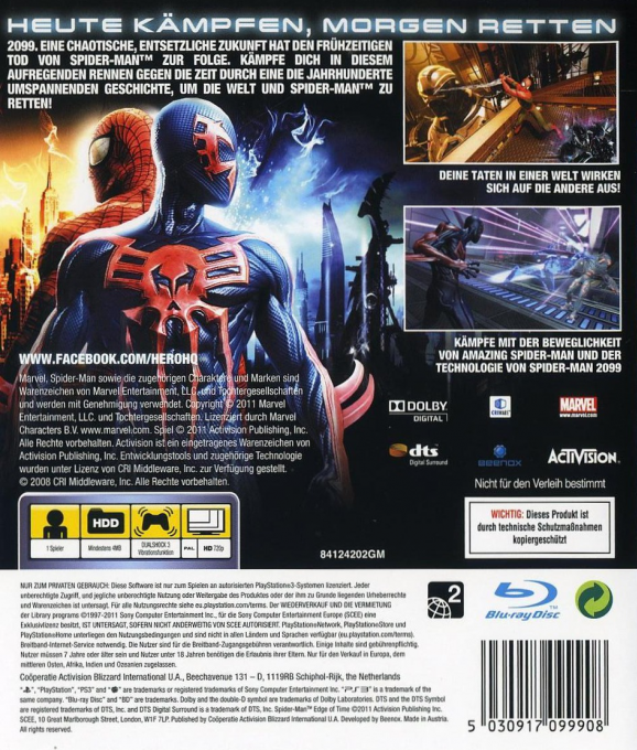 Spider-man - Aux Frontières Du Temps — box-2D-back (DE)