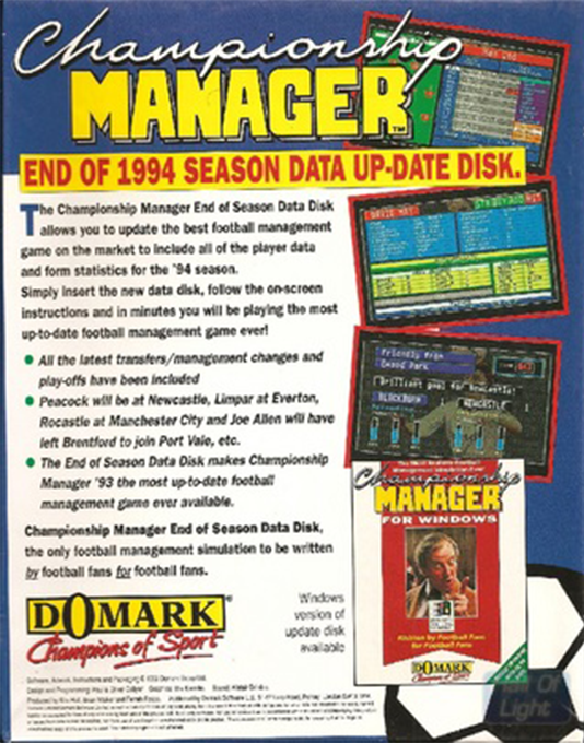 Championship Manager '94 Season Disk - End of Season '93-'94 — box-2D-back (EU)