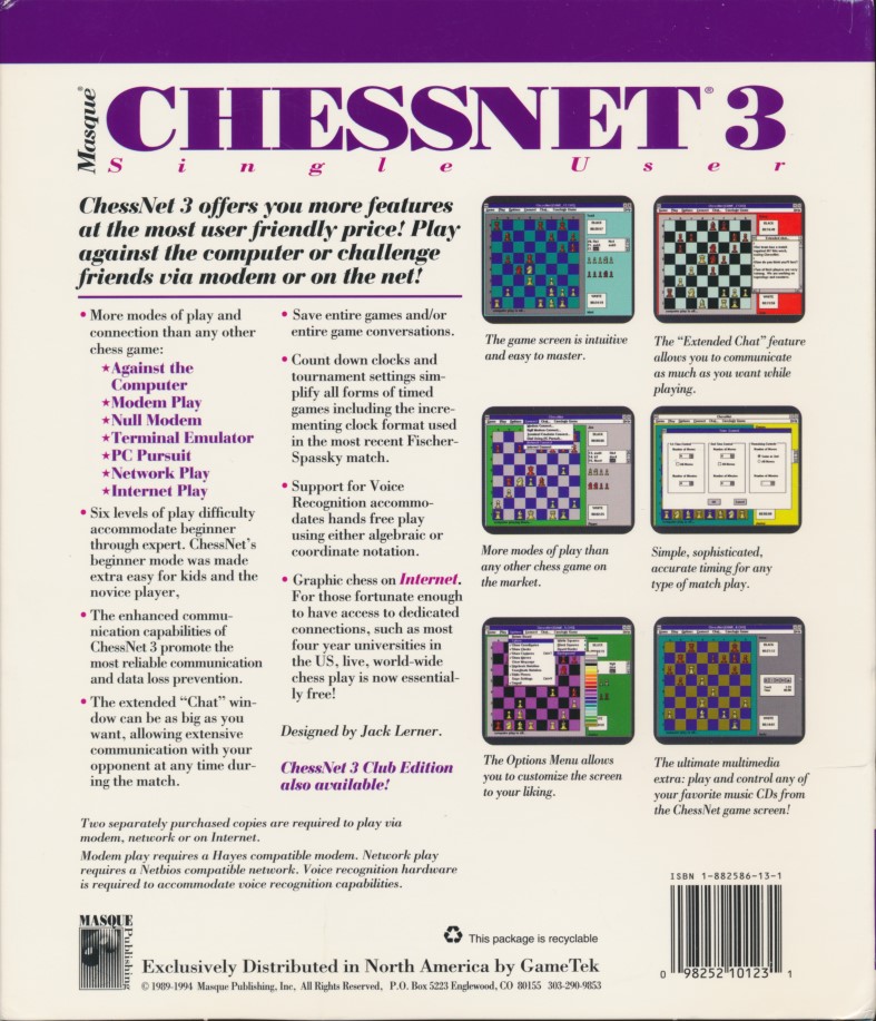 Masque ChessNet 3 — box-2D-back (WOR)