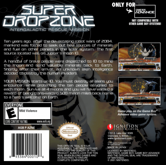 Super Dropzone - Intergalactic Rescue Mission — box-2D-back (US)