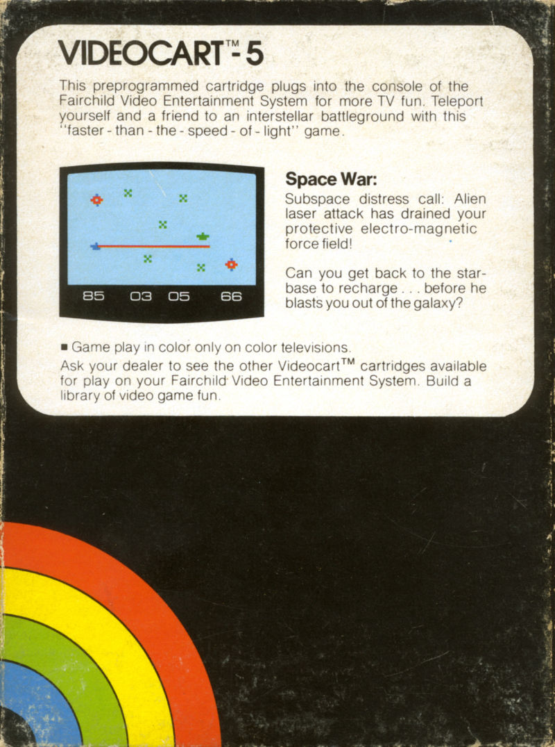 Videocart-5 - Space War — box-2D-back (SE)