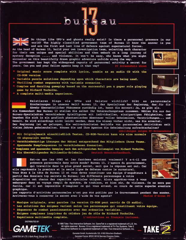 Bureau 13 — box-2D-back (EU)