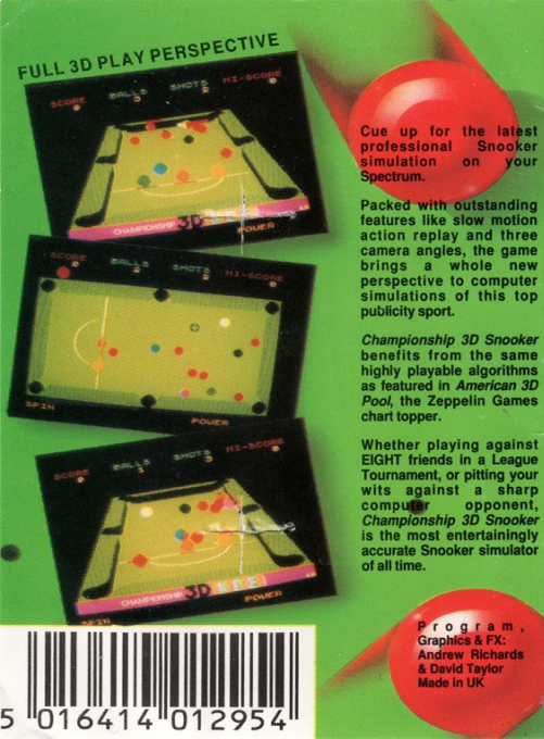 Championship 3D Snooker — box-2D-back (WOR)