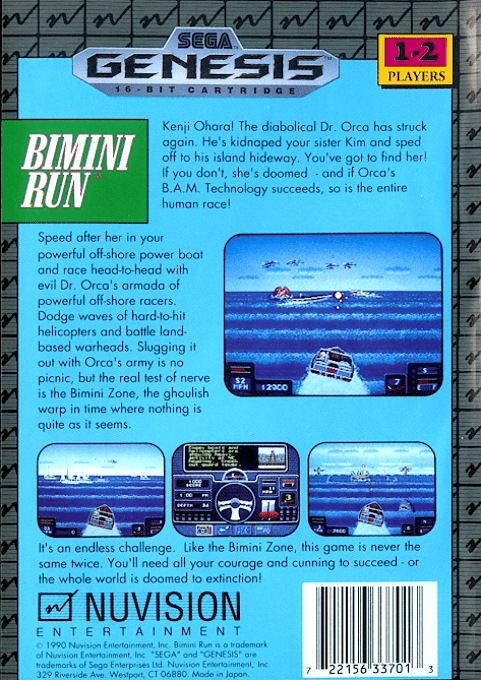 Bimini Run — box-2D-back (US)