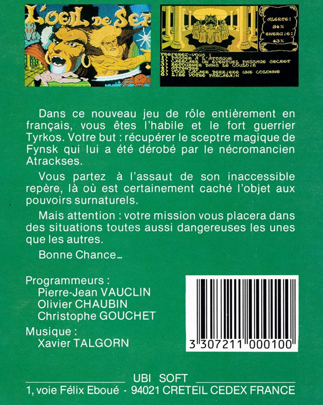 Oeil De Set, L' — box-2D-back (FR)