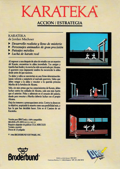 Karateka — box-2D-back (SP)