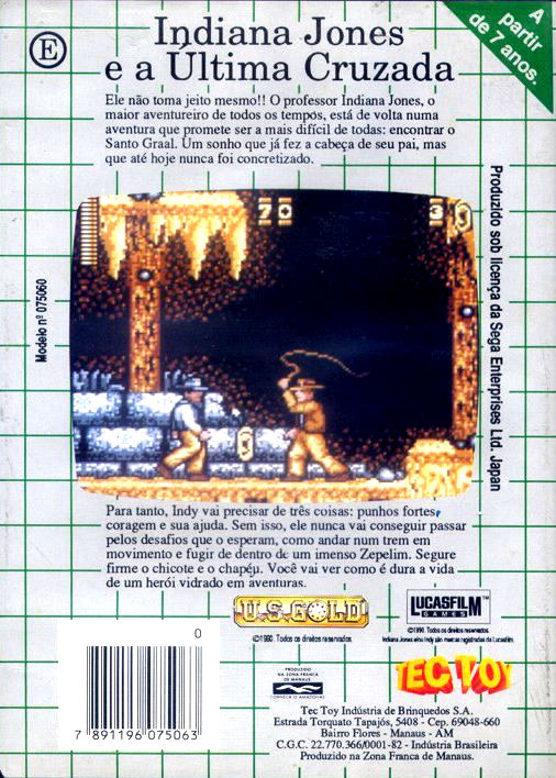 Indiana Jones And The Last Crusade - The Action Game — box-2D-back (BR)