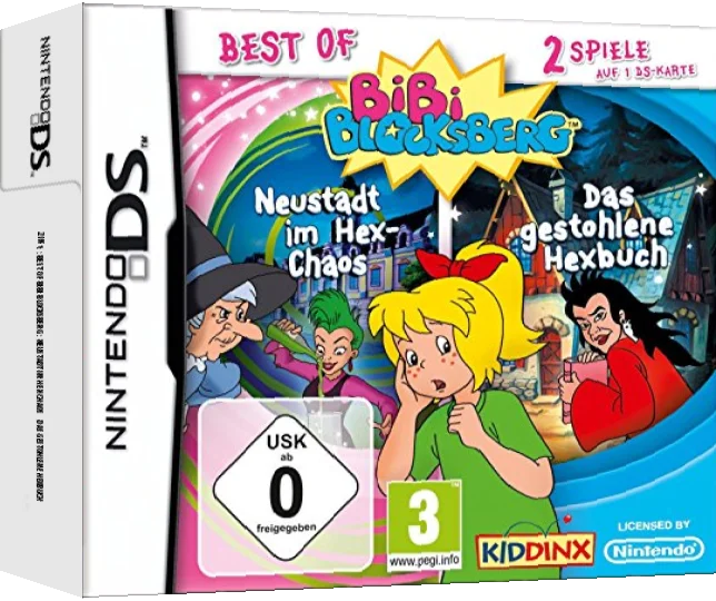 2 in 1 - Best of Bibi Blocksberg - Neustadt im Hex-Chaos + Das Gestohlene Hexbuch — box-3D (EU)