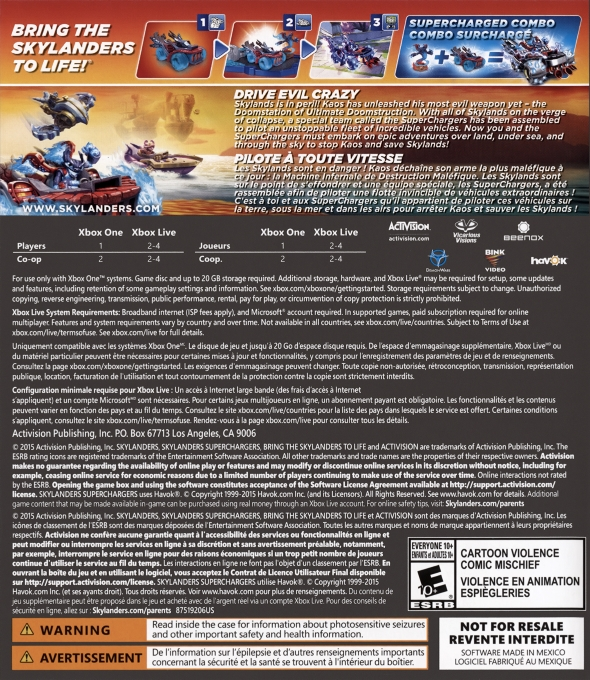 Skylanders: SuperChargers - Portal Owner's Pack — box-2D-back (US)