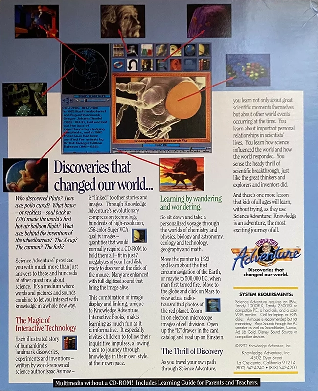 Isaac Asimov - Science Adventure — box-2D-back (US)