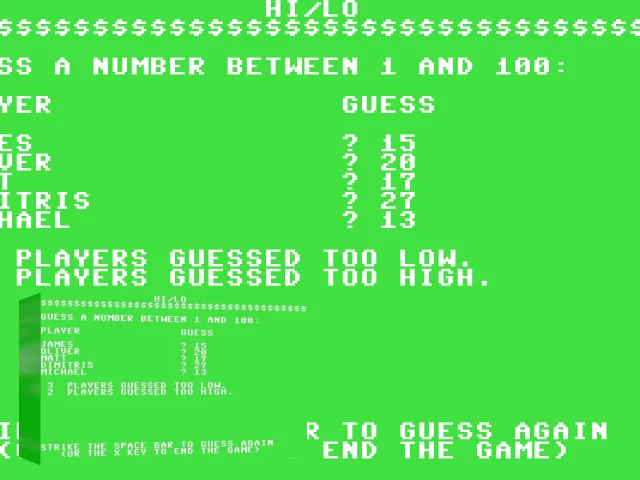 Betting Hi - Lo Game — mixrbv2 (WOR)
