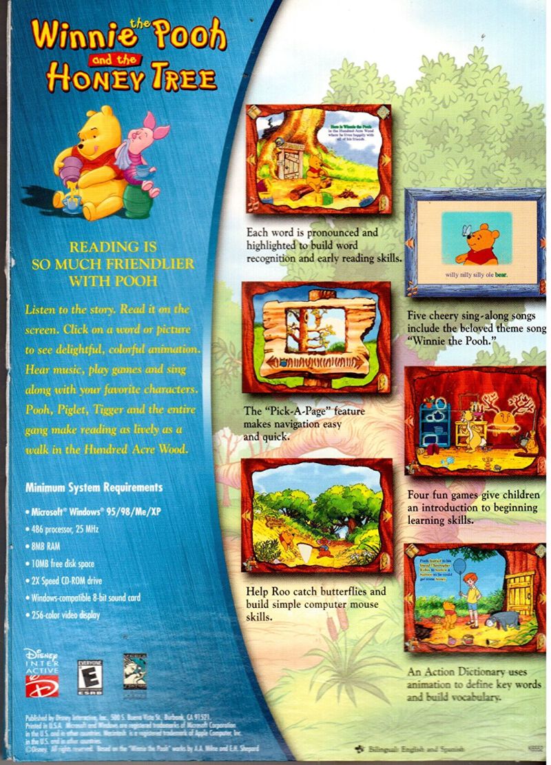 Disney's Animated Storybook: Winnie the Pooh and the Honey Tree — box-2D-back (WOR)