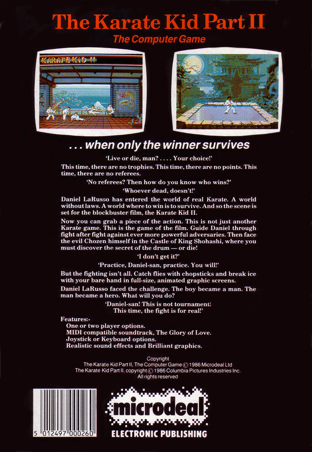 Karate Kid - Part 2, The — box-2D-back (EU)
