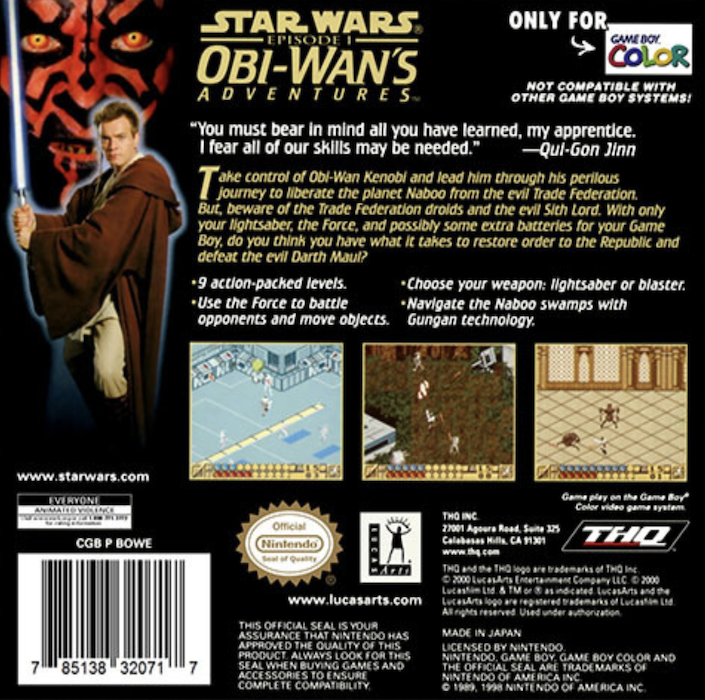Star Wars Episode I : Obi-Wan's Adventures — box-2D-back (US)