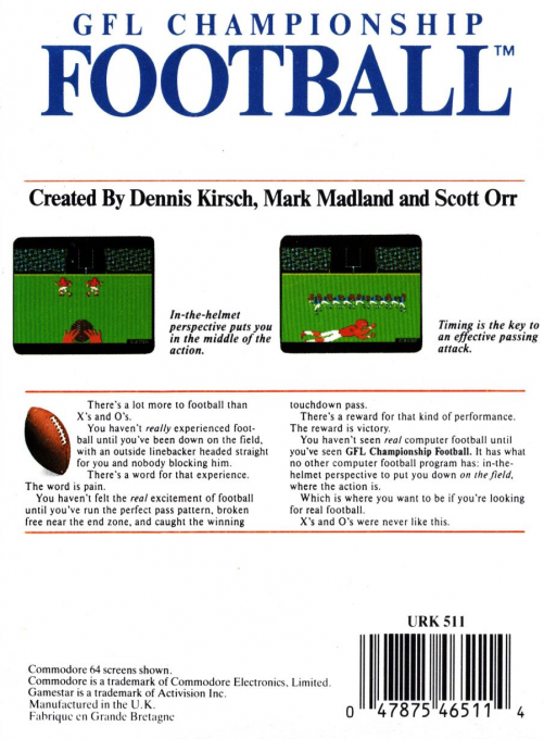 Gfl Championship Football — box-2D-back (EU)