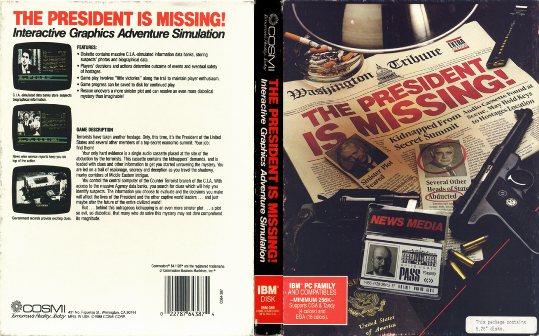 President Is Missing, The — box-texture (US)