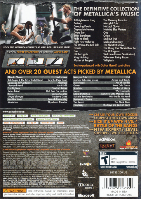 Guitar Hero - Metallica — box-2D-back (US)
