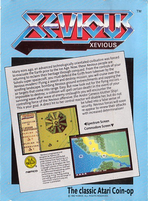Xevious - The Arcade Game! — box-2D-back (EU)
