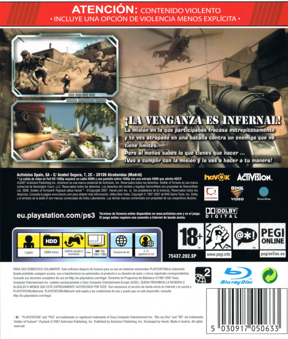 Soldier of Fortune - Payback — box-2D-back (SP)