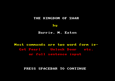 Kingdom Of Zaar, The — sstitle (EU)
