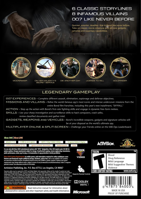007 Legends — box-2D-back (US)