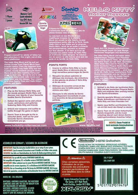 Hello Kitty - Roller Rescue — box-2D-back (EU)