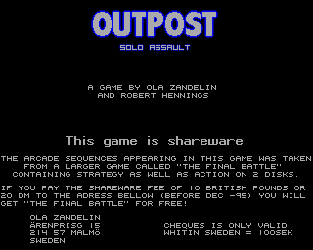 Outpost - Solo Assault — sstitle (WOR)